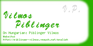 vilmos piblinger business card